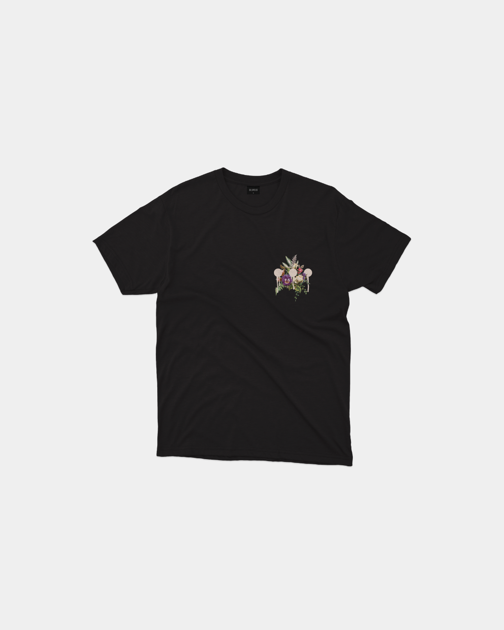 3P FLORAL BLACK T-SHIRT